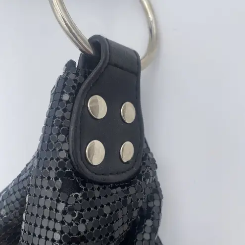 Thalia Sodi Black Mesh Shine Y2k Style Shoulder Bag Purse Evening