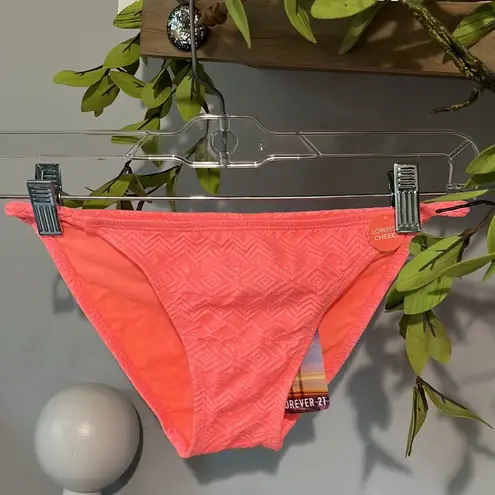 Forever 21 Bikini Low Rise Cheeky Coral Swimsuit Bottom Womens Small New