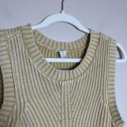 Women's Knit Sweater Vest Butter Yellow Boho Bohemian Preppy Soft Girl Chunky XL