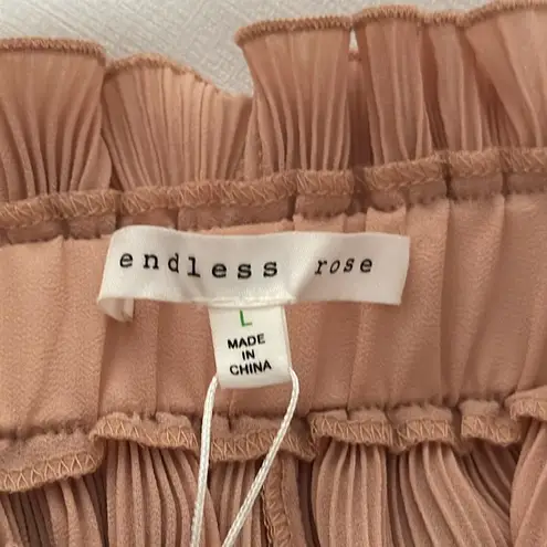 Endless Rose  Off Shoulder with Adjustable Straps Tan Pleated Flowy Blouse
