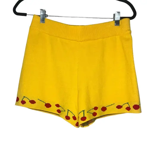 Nuuly Says Gah! Battenberg Cherry Shorts size M/L Yellow
