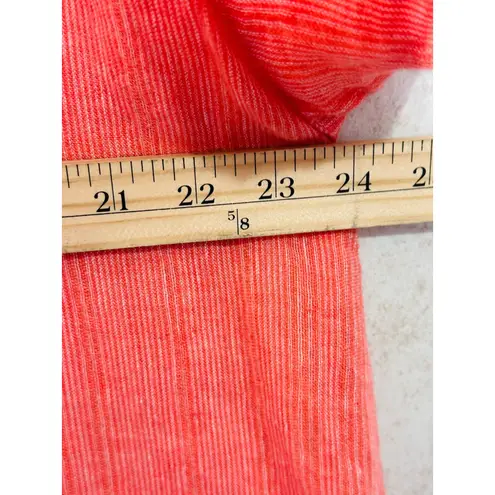 Flax Women's Linen Top Coral Orange Red Loose Textured Relaxed Casual Size Large