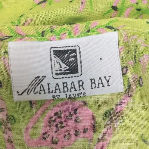 Flamingo Malabar Bay by Jave’s coverup Pink Print Beach Cover Green Medium