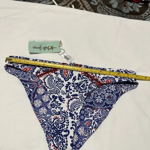 Luli Fama  Naughty Girl Blue/White Full Bikini Bottom Sz M Medium NWT