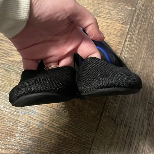 Rothy's  The Flat Black Knit Pointed‎ Toe Slip On Ballet Flats Comfortable Womens