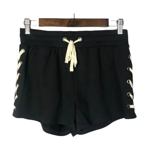 Very J NEW Boutique  Black Lace Up Side Drawstring Shorts M