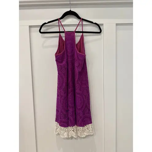 Vava by Joy Han Purple Lace Racerback Sundress, XS