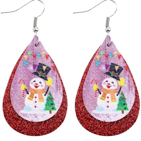 NWT Snowman Top Hat Sparkling Earrings