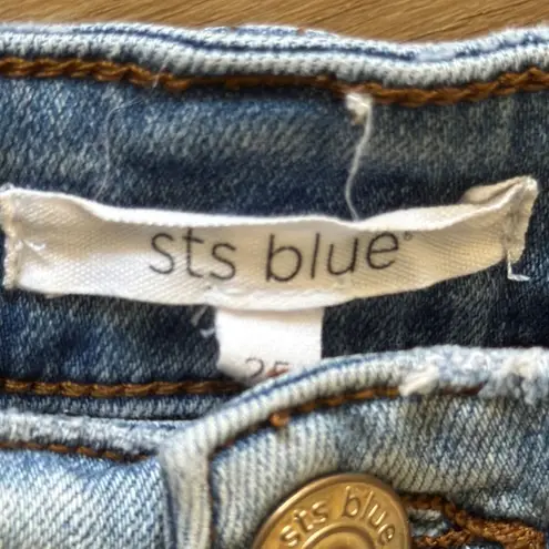 sts blue Jean Shorts Light Blue Distressed Frayed Hem