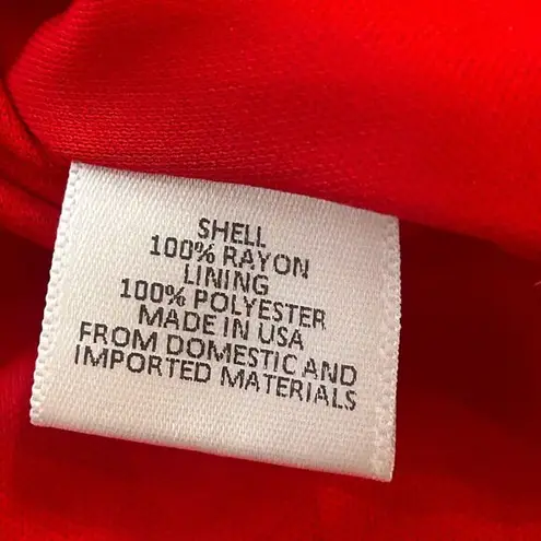 WAYF Red Blouson Short Sleeve Deep V Neck Midi Dress SMALL