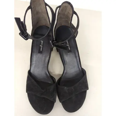 Paul Green NEW black heeled sandal christy heel open toe Us 8, UK 5 1/2