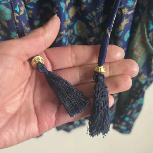 Evereve RAGA Floral Sapphire Blueprint Romper Size XS NWT