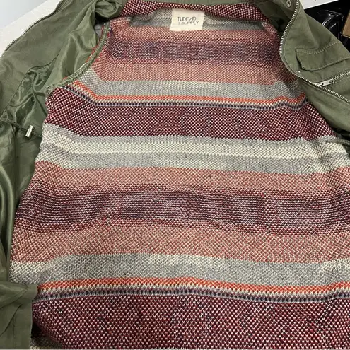 Thread & Supply olive green vest jacket size small aztec southwestern utility - Image 9