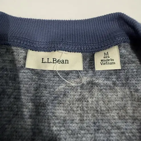 LL Bean Blue Gray Lightweight Pullover Crew Neck Sweater Fleece Size MEDIUM