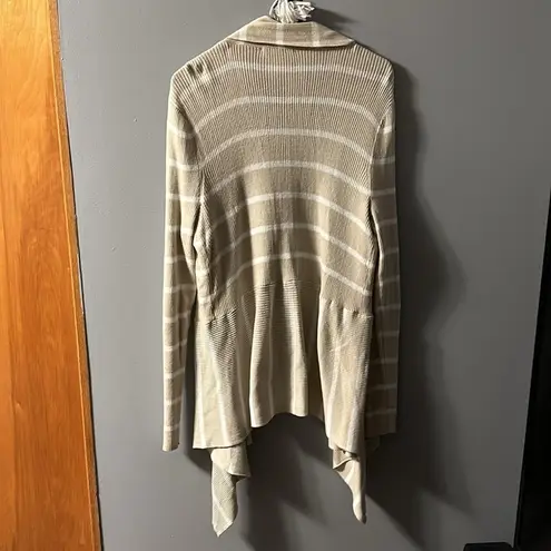 cj banks tunic length cardigan size X (14W) neutral beige white