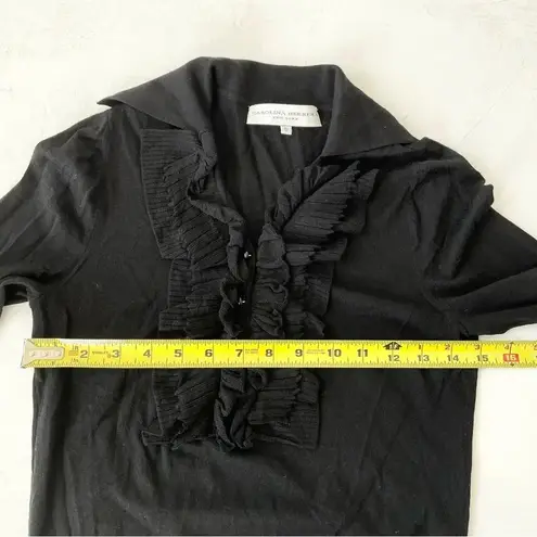 Carolina Herrera Vintage Ruffle Chest Sweater Size S