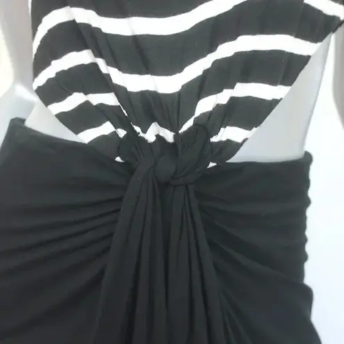 ALC Frank A.L.C. Cutout Maxi Dress Alejandro Black & White Striped Jersey Size XS