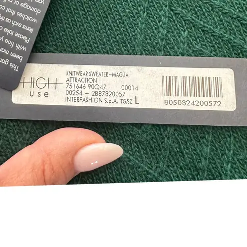 NWT HIGH USE 100% Virgin Wool Striped Sweater retail $763 Made in Italy Green Size L