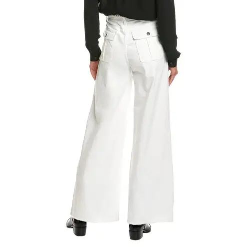 Johnny Was Size 31 The Braided Wide Leg High Rise Stretch Jean White $278 NWT B