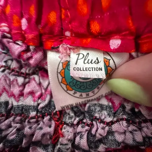 Vibrant Pink and Red Wide Leg Jumpsuit with Flowing Design Size M