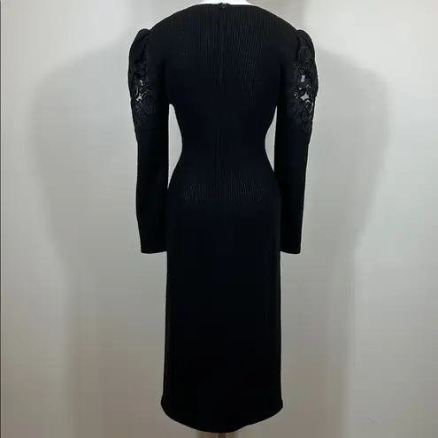 Pat Sandler for Wellmore Saks Fifth Avenue 80s Vintage Cocktail Dress Size 10 Black Size M