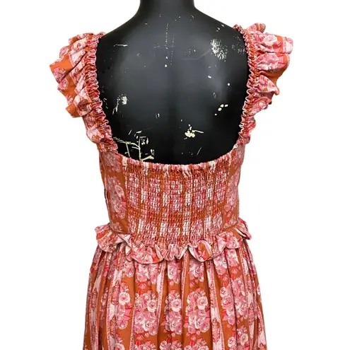House of Harlow NEW Helena Maxi Dress in Terracotta Pink Floral Size Small