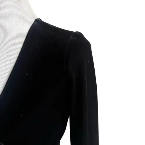 Tadashi Shoji Tadashi Vintage Velvet Bell Sleeve Size XS Laser Cut Sleeve Wrap Front Asymmetry