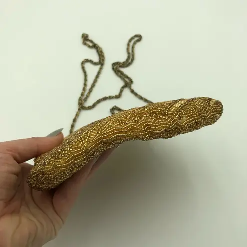 Vintage 1960’s Gold Beaded Evening Clutch / Crossbody Bag