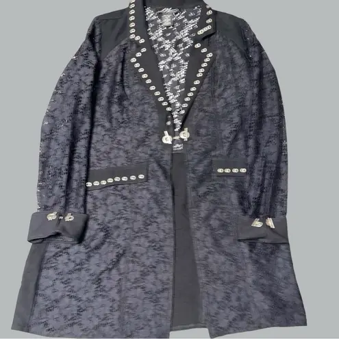 Midnight velvet Black Women's gothic Coat Size M