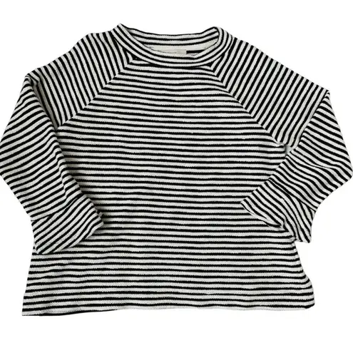 Loft  Black and White Striped Mock Turtleneck Pullover Top Size Extra Lar…​​