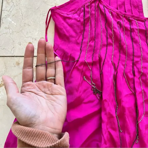 Foreign Exchange NWT Pink Chain 100% Silk Tank Blouse Sz medium