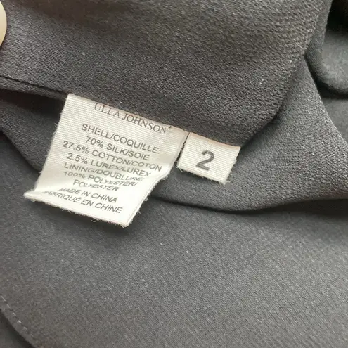 Ulla Johnson Zea Skirt in Jet Floral Vine Metallic Mini Skirt Ruffle Size 2