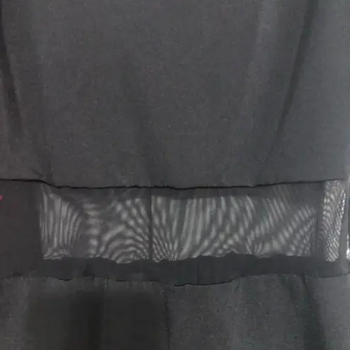 Awish dance costume large adult Red Sequin Jacket and Black ONE PIECE mesh detai