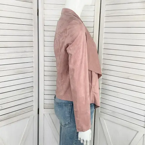 Kut From The Kloth  Tayanita Faux Suede Jacket Rose Pink XS Open Waterfall