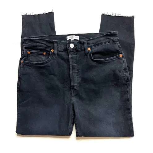 RE/DONE  Originals High Rise Ankle Crop in Faded Black