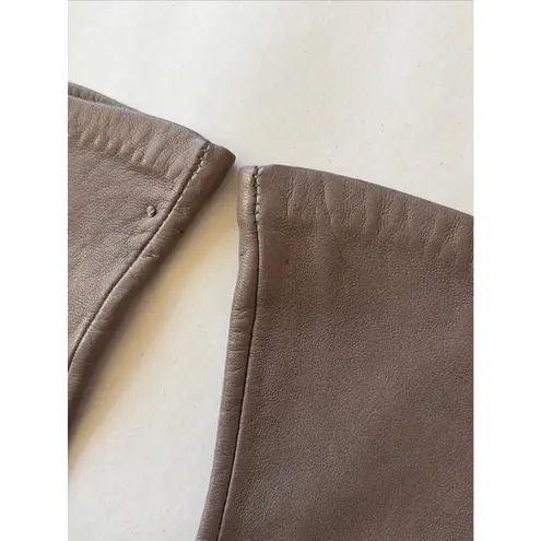 Vintage VTG Lord & Taylor Brown Taupe Silk Lined Leather Gloves Womens 7.5