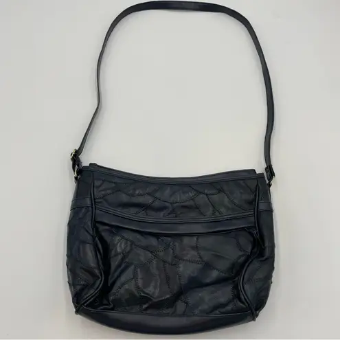 Vintage Patchwork Purse Bag Navy Blue Leather