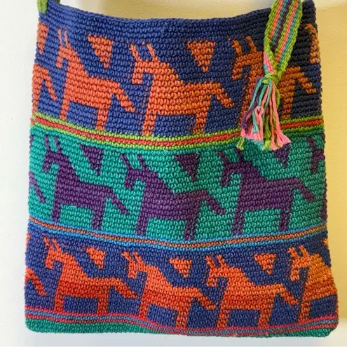 NWT Guatemala Hand Woven Bag Adjustable Strap Crossbody or shoulder Colorful Red