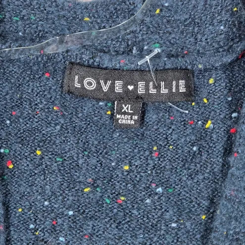 Love Ellie Open Front Cardigan Blue Black Color Block Colorful Confetti XL NWOT - Image 4