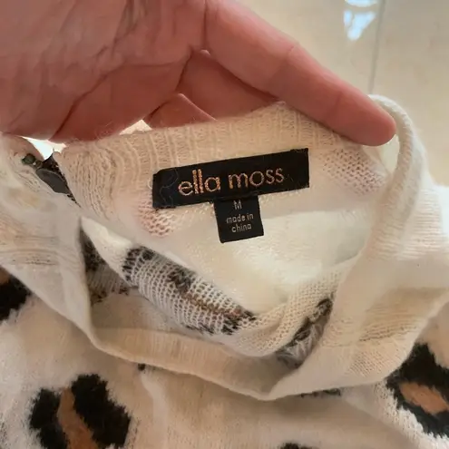 Ella Moss Leopard Spot Sweater Sz Medium with Zip