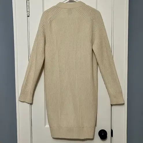 Ganni rib knit wool blend cardigan sweater in cream designer luxury neutral