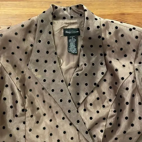 Kathy Roberts Bronze Brown Polka Dot Cocktail Jacket Womens Size 16