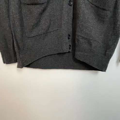 Magaschoni Women's Dark Gray 100% Wool Button Front Cardigan Sweater Size Medium