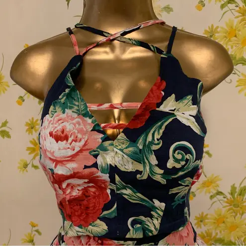 Lulumari Floral print two piece midi skirt size M