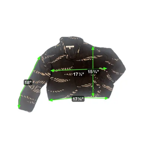 Cupcakes and Cashmere Cropped Jacket Black Tan Abstract Print Women's Small