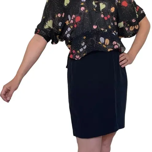 Hugo Buscati Vintage Milano Black Pencil Mini Skirt