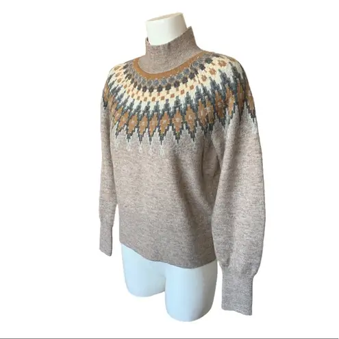 A loves A Dillards Mock Neck Fair Isle Wool Blend Sweater Medium