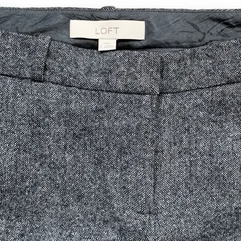 Loft  Women's Gray Wool Lined Flat Front Wide Leg Boot Cut Leg Pants Size 4