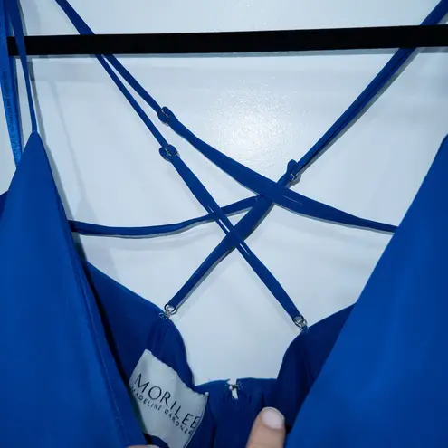 Morilee Madeline Gardner 21764 Almafi Blue Strappy Back Gown Size 20 NWT