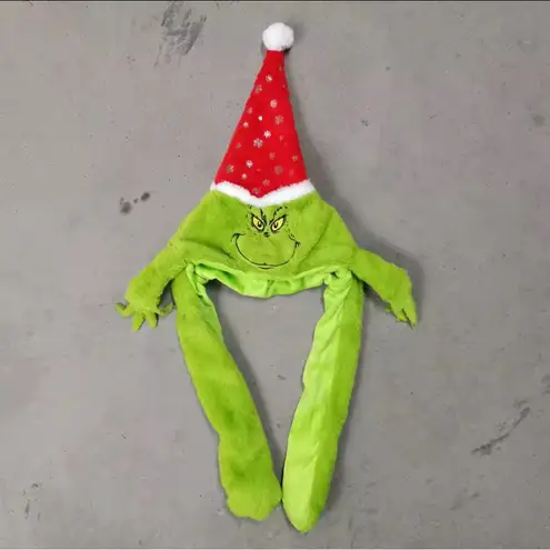 πππBOGOHOπππGreen Grinch Plush Hat with Red Santa Cap Green